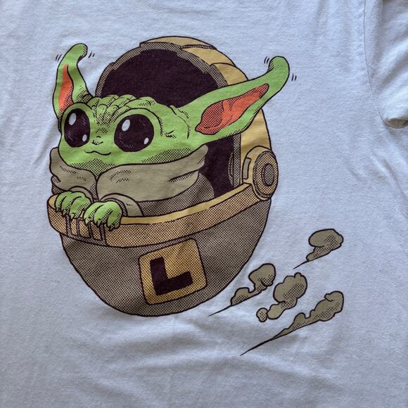 Star Wars Geeknet Grogu “The Child Plate” T-Shirt S White Graphic Tee - Picture 5 of 5